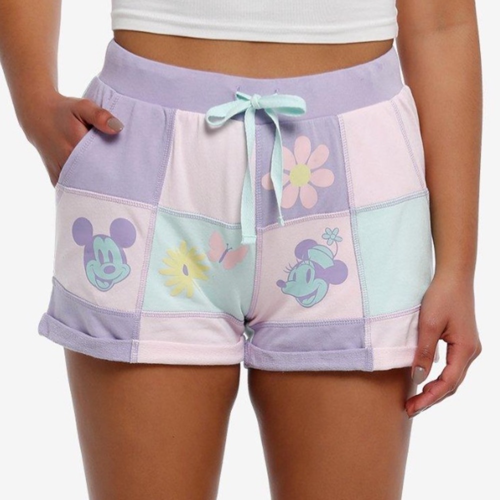 Disney Pastel Spring Patchwork‎ Lounge Shorts Hot Topic